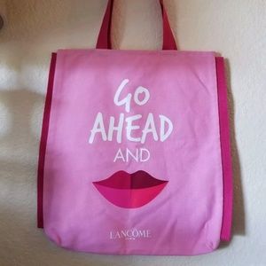 COPY - Lancome Tote Go Ahead and Kiss Lips Pink Bag